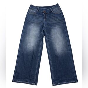 Halara Flex Asymmetric Low Rise  Baggy Wide Leg Jeans Dark Wash Small NWT